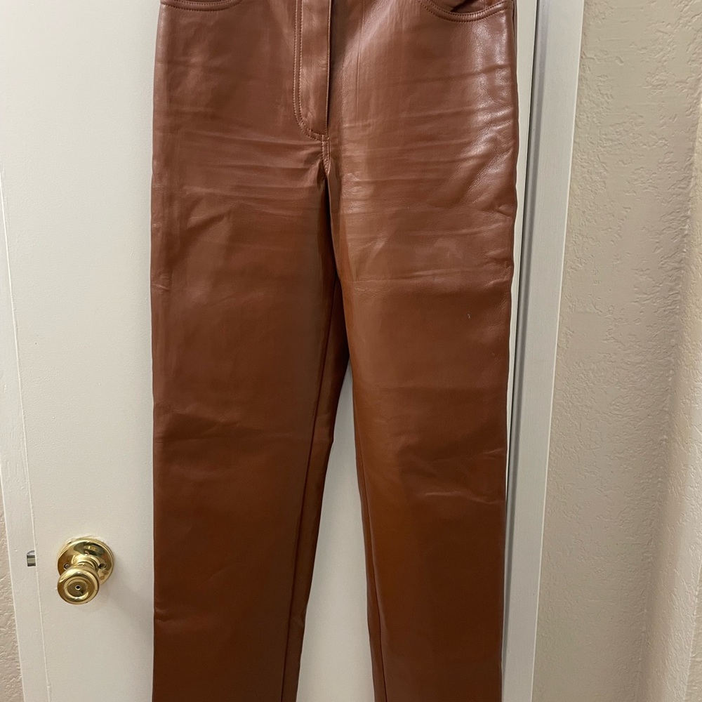 Aritzia Brown Leather Pants